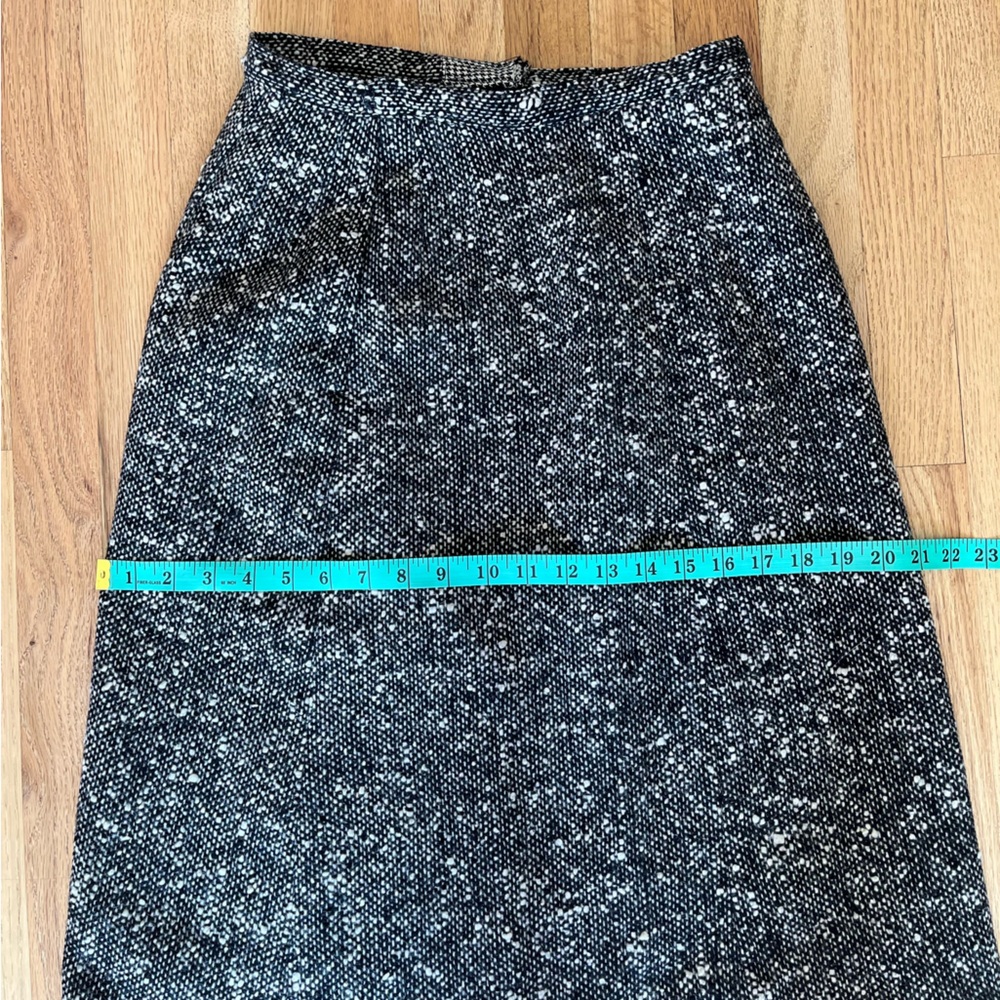 VTG 100% Wool Sloat & Co/NY Black and Red Tweed Skirt - Picture 11 of 12